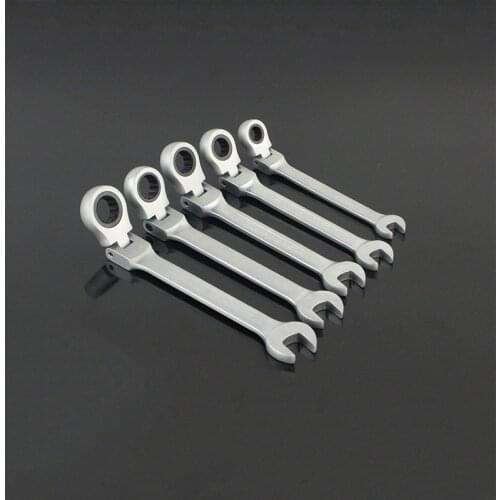 YOFE 8,10,12,13,14mm Flexible Head Ratchet Handle Wrench Quick Matt Reversible Ratchet Spanner Wrench Set Auto Repair Tools