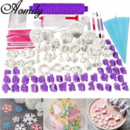 Amoliy 96pcs/set Cake Baking Tool Set Multifunction Cake Decorating Tools Pastry Fondant Chocolate Mold Dessert Baking Supplies