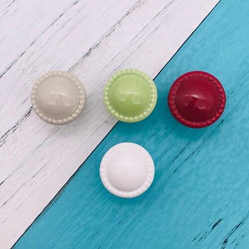 Pack of 10 Vintage Pastoralism Round Button Ceramic Knob, Colorful Kitchen Ceramic Door Cabinets Cupboard pulls handles