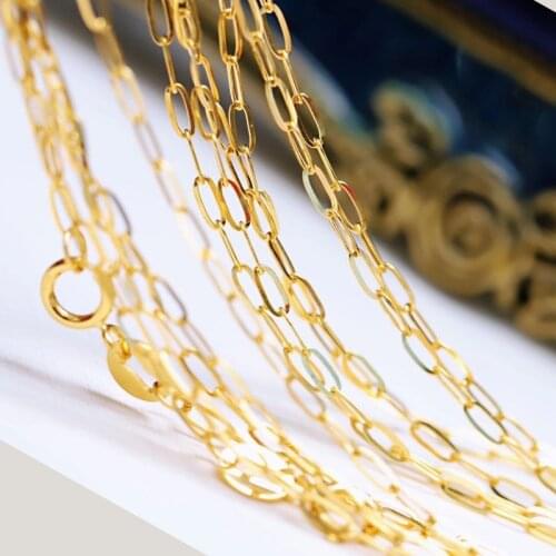 New Arrival 18K Yellow Gold Necklace Chain Women AU750 Gold O Link Chain Necklace