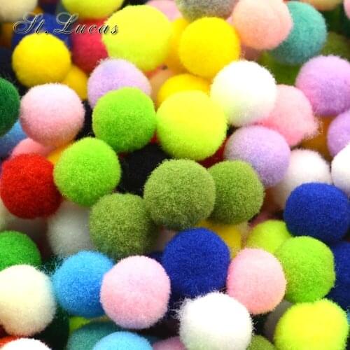 New 30pcs/lot 20mm mixed color polyester pom pom ball for home garment party carft decoration children handmade DIY material
