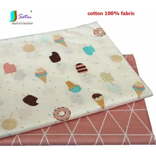 New Ice Cream/lattice Cartoon Cotton Fabric for Curtain/table cloth/sofa DIY Decoration Handwork Fabric HY022