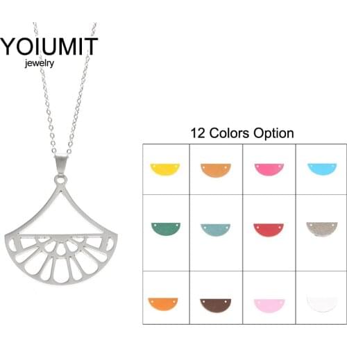 Yoiumit Necklaces & Pendants For Women Stainless Steel Charm Necklace Interchangeable Reversible Leather Pendant Chain Necklace