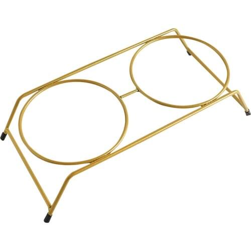 Legendog Iron Cat Bowl Stand Double-Bowl Raised Iron Non-Skid Pet Dish Rack Puppy Dish Holder Pet Feeders Dish Bowl Holder Stand