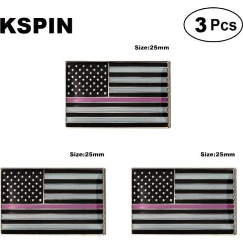 U.S.A Police Pink Lapel Pin Brooches Pins Flag badge Brooch Badges