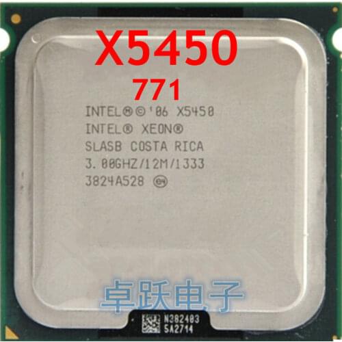 Intel Xeon X5450 3.0GHz/12M/1333 Processor close to LGA771,,works on LGA 775 mainboard 2 Conversion stickers Pieces Free