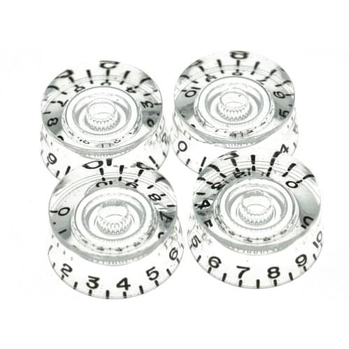 Dopro USA(Imperial) LP Guitar Speed Dial Knobs 24 Fine Splines Control Knobs for Gibson Les Paul/CTS Pots Clear w/ White Number