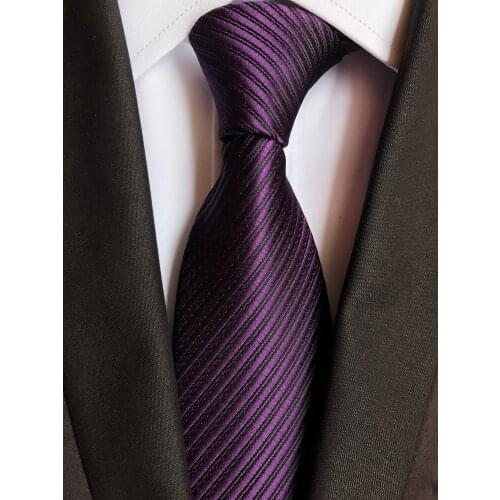 Dark Purple Necktie Men Jacquard Woven Ties Wholesale