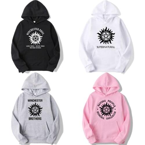 Men Women Supernatural Hoodie Teens Long Sleeve Fleece Warm Sportswear Printed Boys Girls Pullover Cool Unisex Sweatshirts Gift