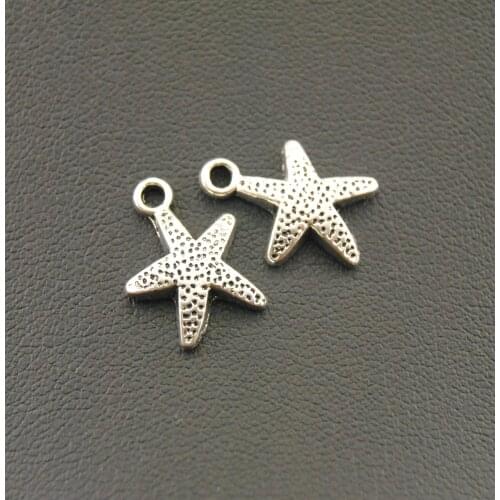 10pcs Silver Color Starfish Charm Jewelry Making DIY Handmade Craft A1099