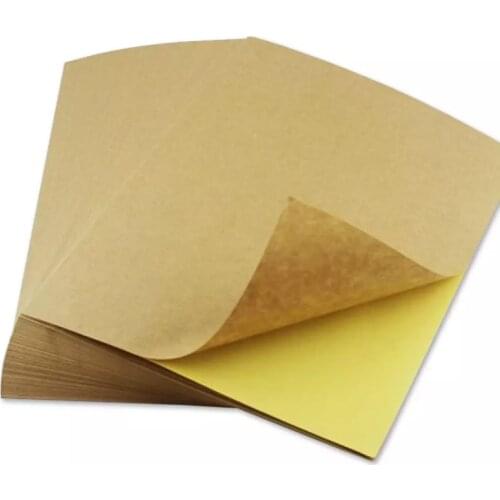 100 pages/package a4 dark brown kraft paper ink-jet carton light color laser label sticker printed paper vellum paper