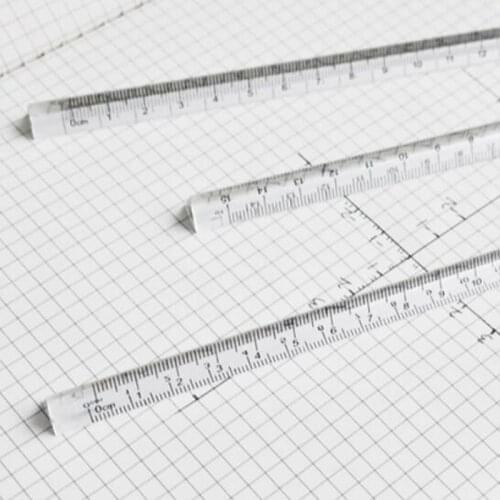 15cm Transparent Straight Ruler Students Stationery Simple Triangular Rulers