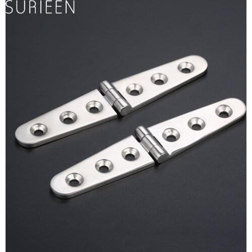 2 Pcs Marine Grade 316 Stainless Steel Yacht Boats Door Deck Hatch Cabin Stamp Cast Strap Hinges With 6 Holes 6'' X 1'' 152x30mm