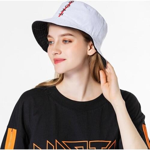 202001Men and women wild big basin hatSpring and autumn new Japanese cotton printing double-sided wearing fisherman hat