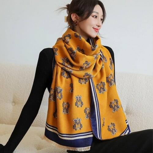 2021 Autumn And Winter Sunscreen Scarves New Style Print Bandanna Fashion Cashmere Beach Towel Female 190X65CM Dustproof Shawls