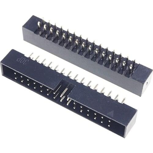 40 Pcs Box Header 30 Pin 2x15P 2.0mm Pitch Male Shrouded PCB straight IDC Socket dual rows space 2.0 Through hole DIP