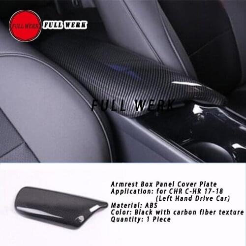 ABS Car Styling Armrest Box Panel Cover Decoration Sticker Frame Plate Protector for CHR C-HR 17-18 Interior Moulding Accessorie