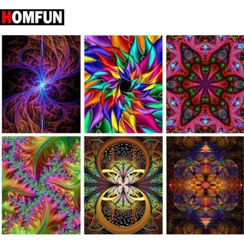 HOMFUN DIY Diamond Painting "Mandala scenery" Full Drill Square Round Diamond Embroidery 5D Cross Stitch Decoration Home