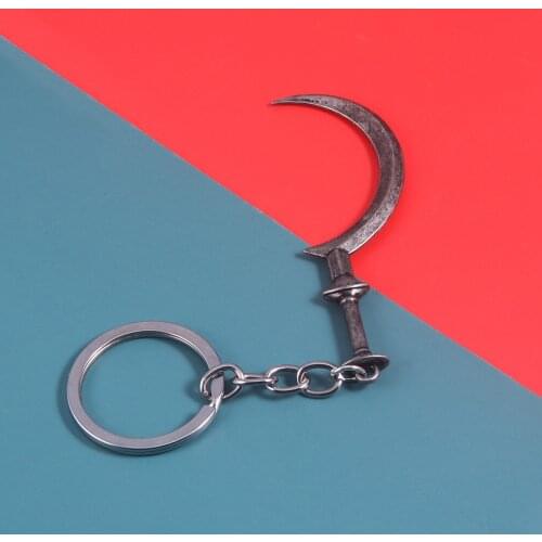 Evil Village Moth Lady Cosplay Fake Sickle Keychain Key Ring Cassandra Daniela Bela Dimitrescu Key Holder Halloween Costume Prop