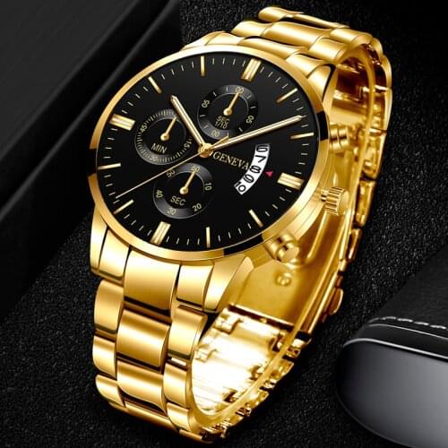 Mens Watch Fashion Trend Mens Stainless Steel Luxury Watch Automatic Calendar Watch Quartz Watch Mens Business Casual Watch