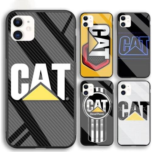 Cute Cat Phone Case For Iphone 6 6s 7 8 Plus XR X XS XSmax 11 12 Pro Mini Max Tempered Glass CaterPpillars