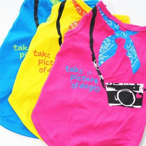 Cotton Dog Camera Shirt Pet Puppy Summer Dog Vest Yellow L Code