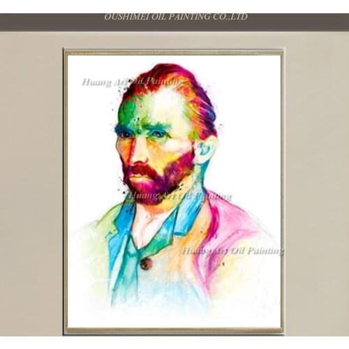 Skilled Painter Hand Painted Oil Painting Abstract Colorful Character Painting On Canvas Van Gogh Self-portrait Wall Decor Art