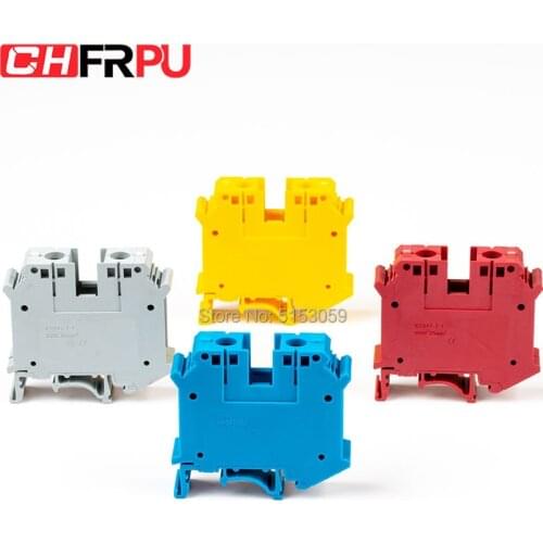 10PCS UIK-35N Universal DIN Rail Mounted Terminal Blocks Screw Type Connector Electrical Crimp Terminator