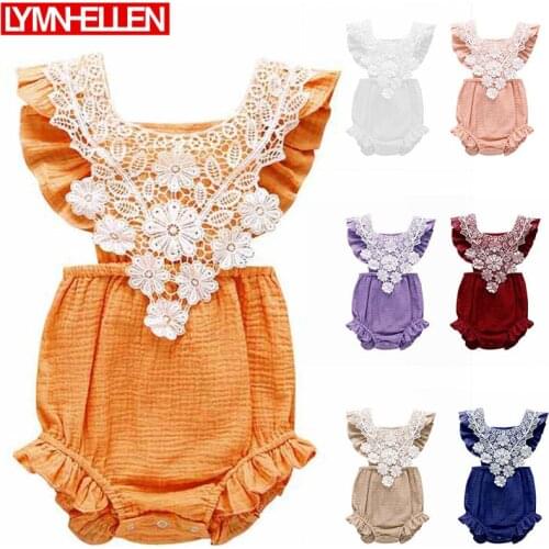 Summer Baby Girl Rompers Princess Newborn Baby Clothes for 0-2Y Girls Sleeveless Jumpsuit Kids Baby Outfits Clothes Cotton