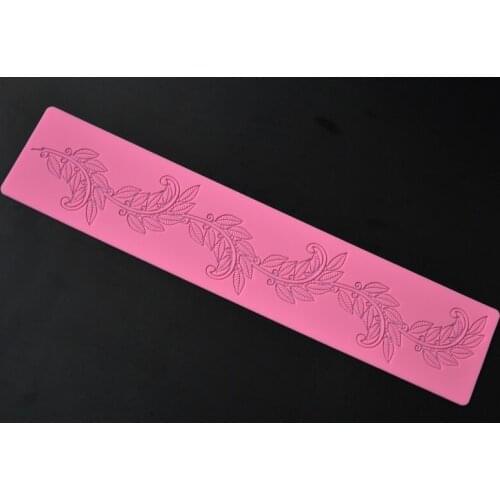 KLM Lace Mat Silicone Cake Decoration Mold Fondant Wedding Birthday Leaf Border Chocolate Tools