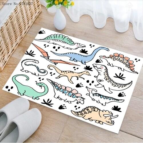 3D Print Dinosaur Small Door Mat Colorful Cartoon Doormat For Living Room Carpet Kitchen Doorway Mat Home Textile Floor Rug