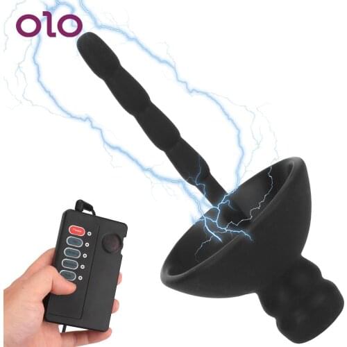 Medical Themed Urethral Dilator Silicone Penis Plug Electric Shock Waves Sex Stimulation For Men Host Control 3 Modes