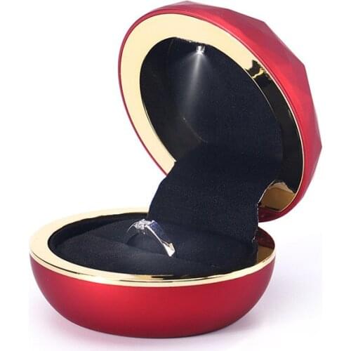 Gift Box For Jewellery Ring Box LED Lights Earring Organizer Ring Container Trinket Box Organizador Display Storage Jewelry Case