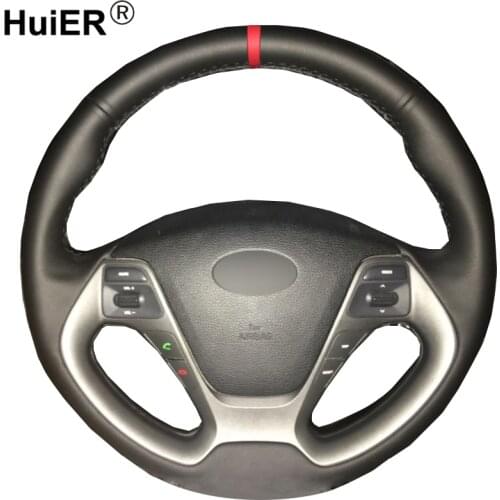 Hand Sewing Car Steering Wheel Cover Volant For Kia K3 2012-2017 2018 Ceed Cee'd Cerato 2012-2018 Forte Koup Forte5 2013-2018