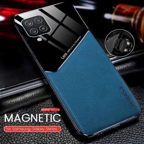 Samung A 12 Case Hard PC Plexiglass Leather Texture Phone Cover for Samsung Galaxy A12 A32 A42 A52 A72 5G Silicone Frame Coque