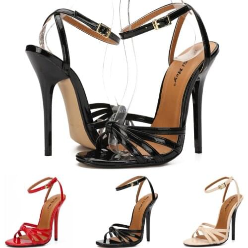 Ankle Strap Drag Queen Trans Queer Crossdresser Strappy Sandals Mens White Red Patent Leather Plus Size EUR 40-48 Women Shoes