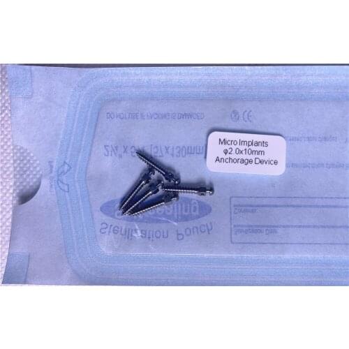 Φ2.0X10mm TC4 Dental Orthodontic Self-Drilling Titanium Alloy Micro Implants Mini Screws 5Pis/Pack