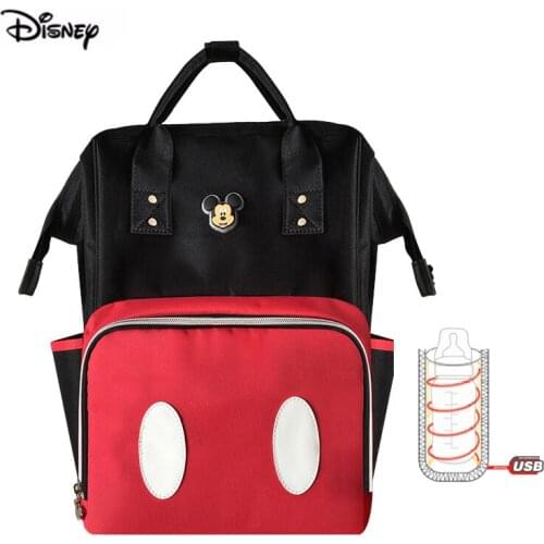 Disney Mommy Bag Multifunctional Large Capacity Mommy Pack Waterproof Shoulder Red Female Pregnant Woman Mother Baby Backpack