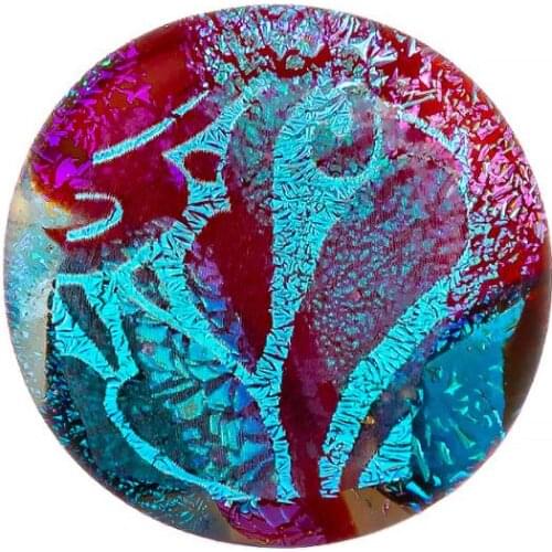 DARK DIAMOND®-Dichroic crystal ring and 925 sterling silver very bright, colorful. 100% handmade