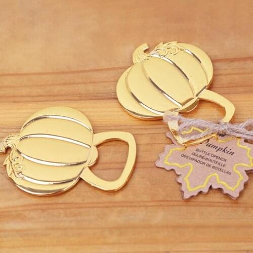 Gold Fall Autumn Pumpkin Bottle Opener Anniversary Bridal Wedding Favors Wedding Keepsake Party Table Decor LX7797