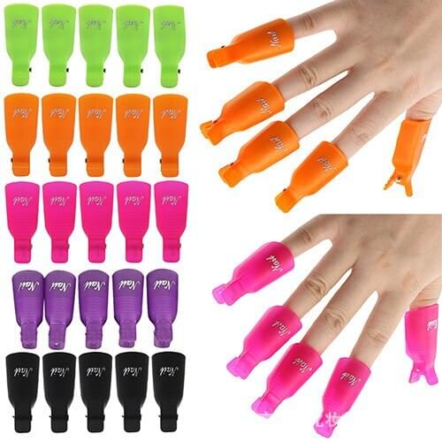 New arrival 10 Pcs Per Set Plastic Nail Clip Nail Art Gel Polish Remover Pink and Black Color Soak Off Cleaner Cap Clip