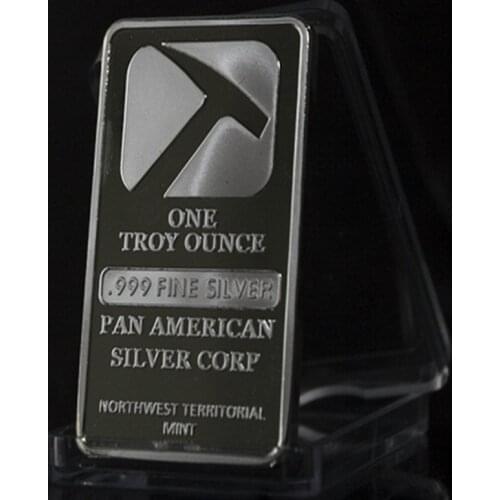 20 pcs Non Magnetic The Pan American corp badge 1 OZ hammer ingot silver plated 50 x 28 mm souvenir coin decoration coin bar