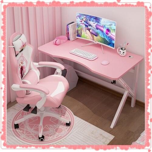2021 hot sale pink game table computer desk girls home table live table 120X60X70 office furniture table,компьютерный стол