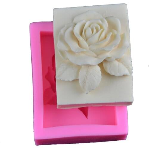 3D Rose Flower Silicone Mold Cake Molds Handmade Aromatherapy Soap model Clay Resin Gypsum Chocolate Candle Form plaster mold