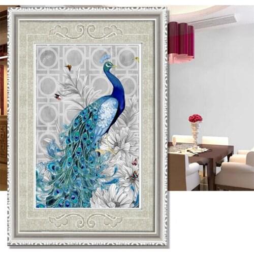 Diamond Embroidery Blue Peacock,5d Diamond,Diamond Embroidery Animal,full square diamond painting peacock