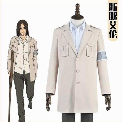 Anime Attack On Titan Broken Leg Eren Jaeger Handsome Uniform Party Dress Cosplay Costume Halloween Unisex Free Shipping 2021New