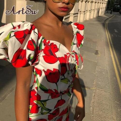 Цветочные летние платья ArtSu China At AliExpress