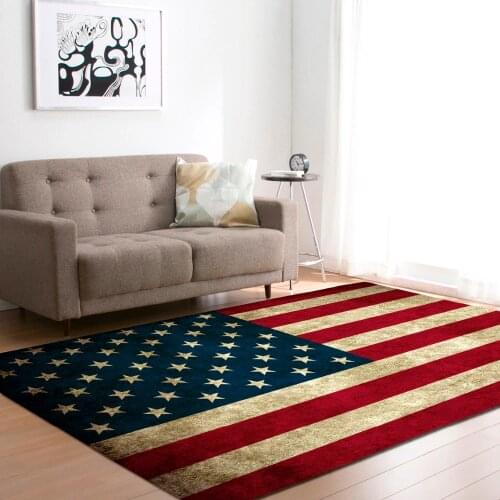 Nordic Large Living Room Carpets Soft Flannel America National Flag Tea Table Area Rugs Kids Crawling Play Mat Rug and Carpet
