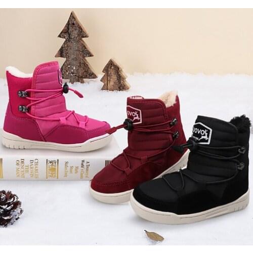 Dolakids Boys Boots New Winter Ankle Boots Girls Snowfield Cotton Shoes Warm Outdoor Sports Shoes for Children 4-16 Years old
