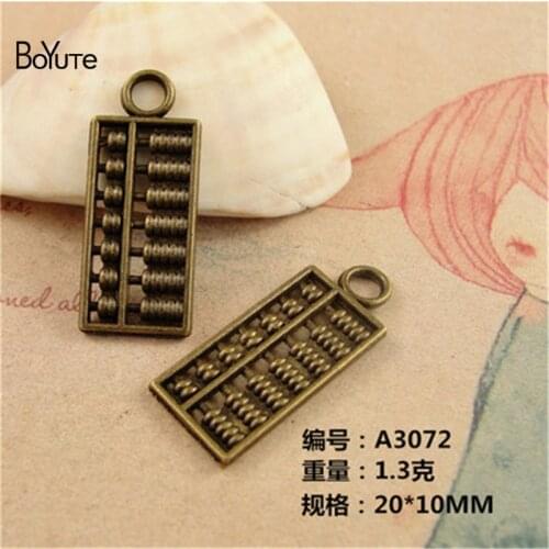 BoYuTe (100 Pieces /lot) 20*10MM Alloy Charm Pendants Abacus Antique Bronze Plated Metal Pendant Jewelry Making Accessories Diy
